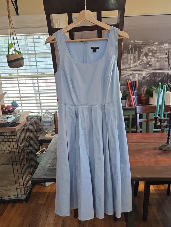 Ann Taylor Dresses & Skirts - Ann Taylor Pale Blue Sleeveless Scoop-Neck Pleated Midi Dress